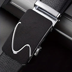 Men's Faux Leather Belt with Automatic Buckle