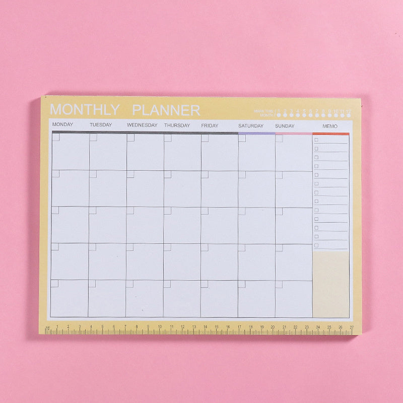 Small Fresh Weekly Planner Desktop Schedule Book with Sticky Notes