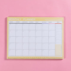 Small Fresh Weekly Planner Desktop Schedule Book with Sticky Notes