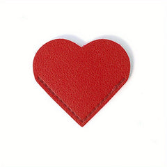 1pc 5pcs Red Orange Pink Portable Leather Heart Bookmark Protective Case