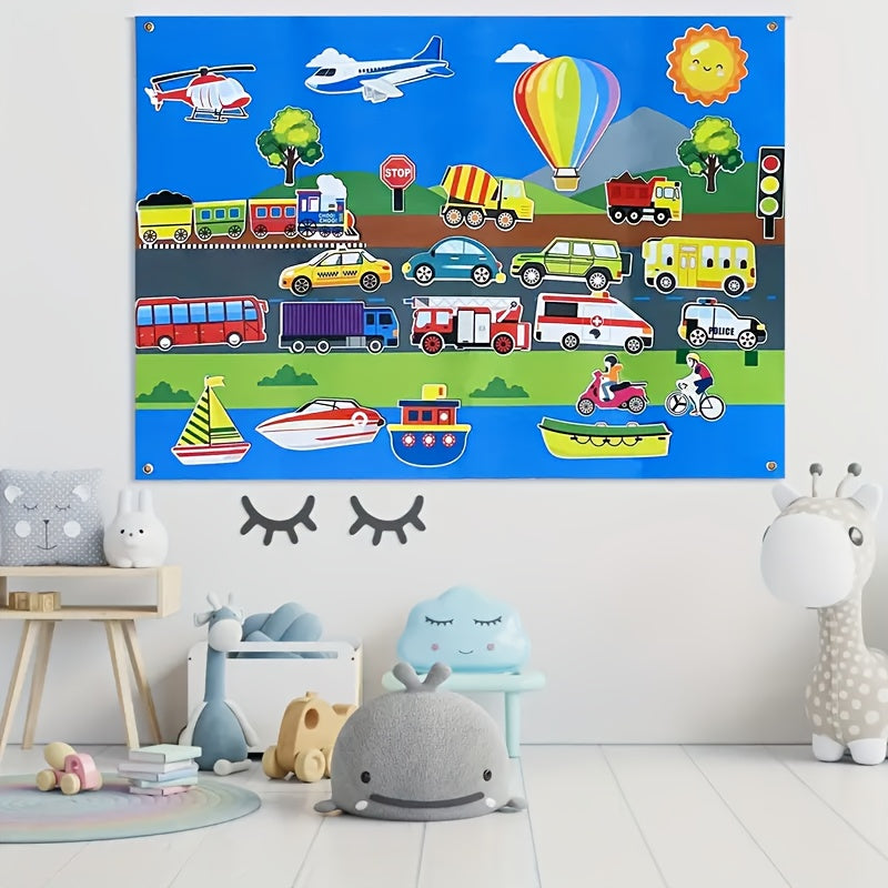 Kids Transportation Felt Storyboard Set Interactive Toy