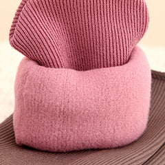 5 Pairs Plush Lined Socks Warm Ribbed Crew Women's Stockings