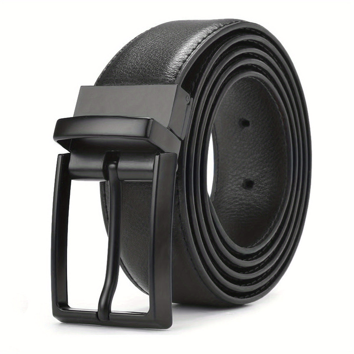 Men's Leather Dress Belt & Casual Belts With Single Prong Buckle