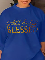 Blessed Letter Print Two piece Set for Women