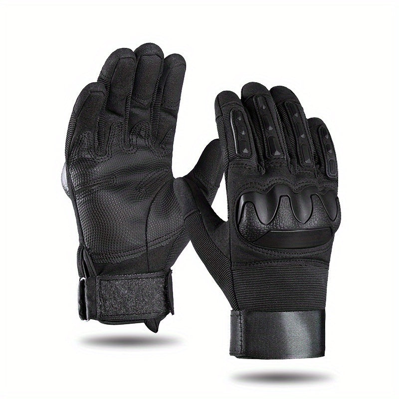 Men's Winter Waterproof Warm PU Gloves For Outdoor Motorcycle Sports