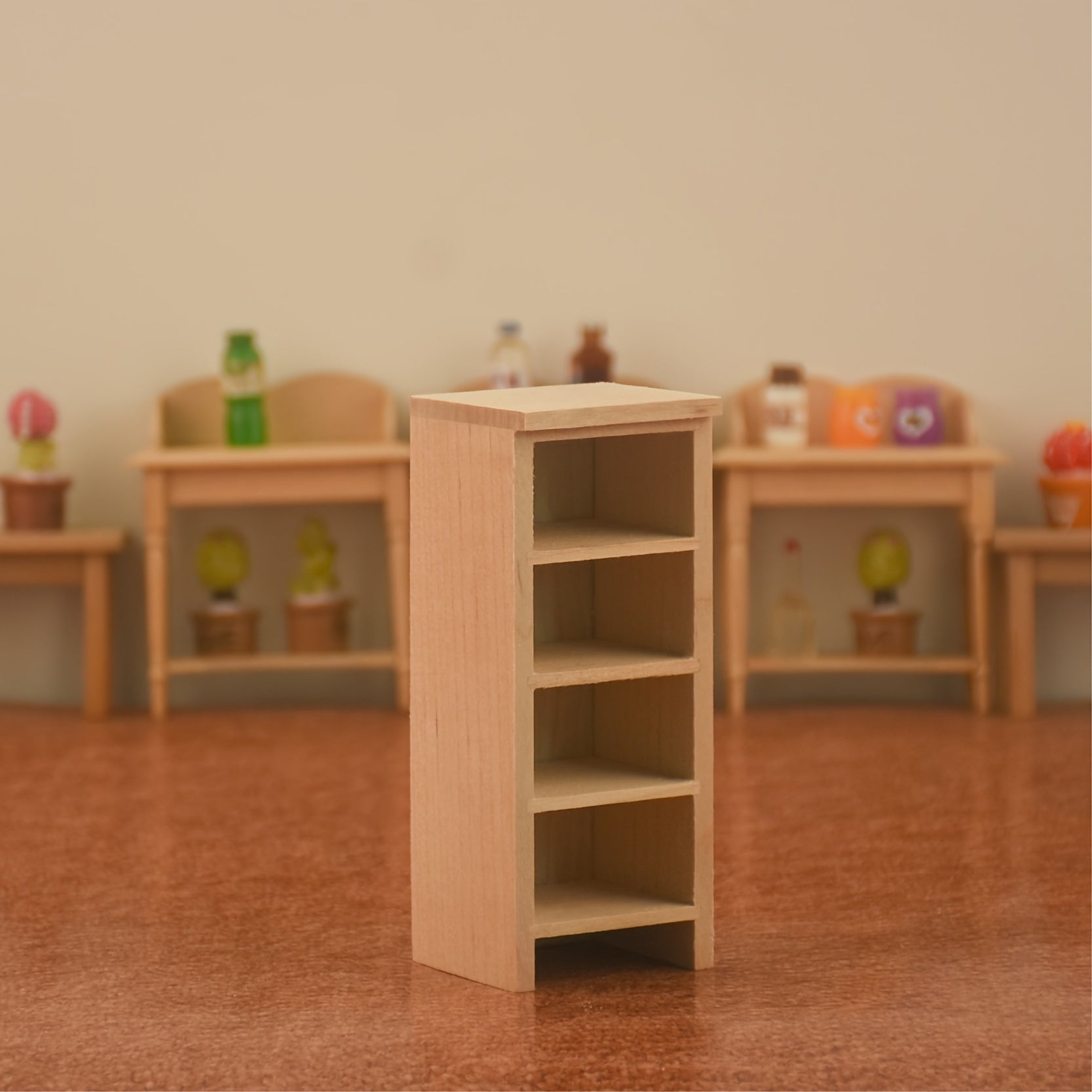 1:12 Doll House Mini Furniture Wooden Standing Cabinet Storage