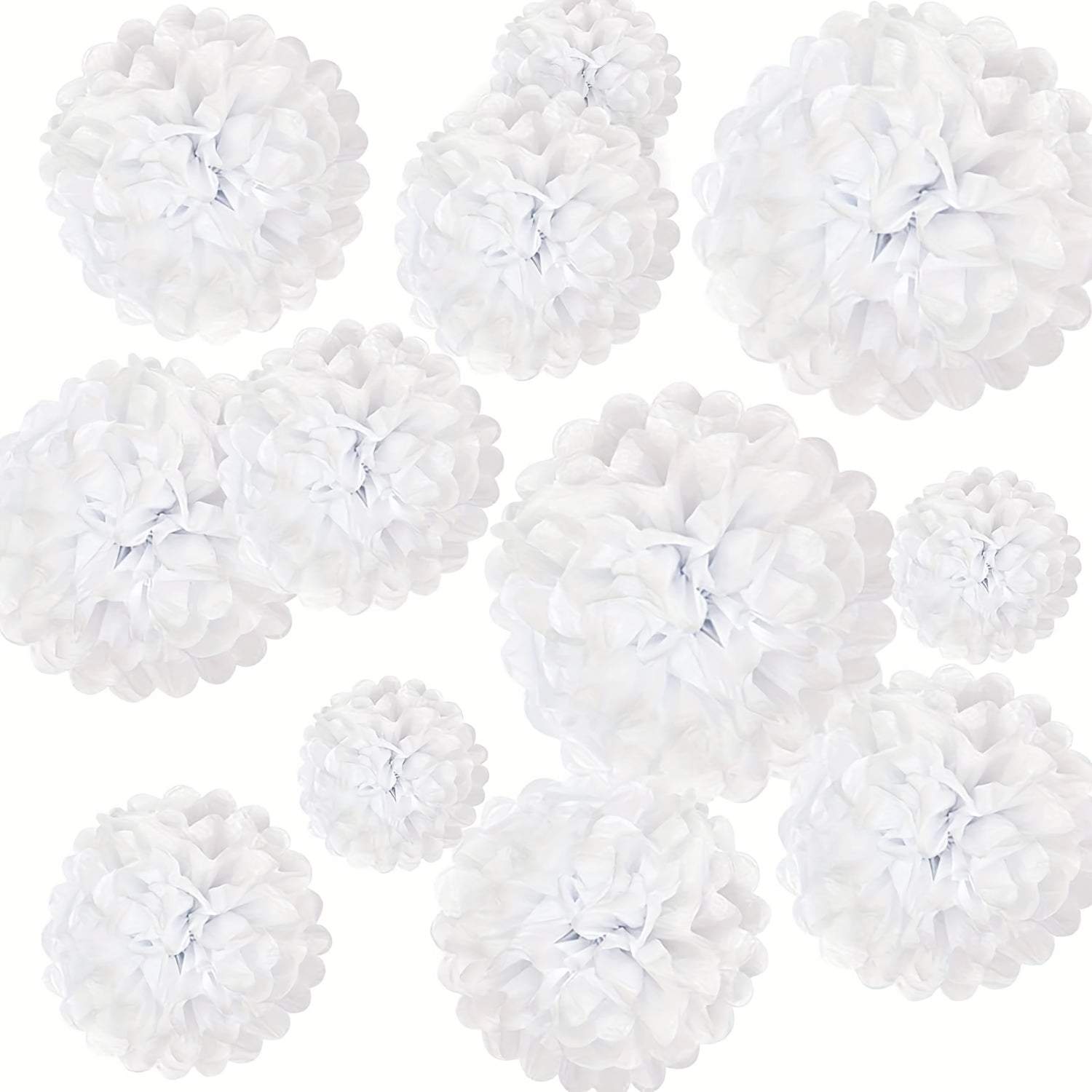 12pcs Tissue Paper Pom Poms Flowers Party Decorations DIY Hanging Paper Balls