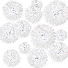 12pcs Tissue Paper Pom Poms Flowers Party Decorations DIY Hanging Paper Balls