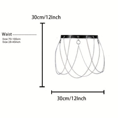 Punk Leg Harness Belt Metal Chain & Leather Accessory