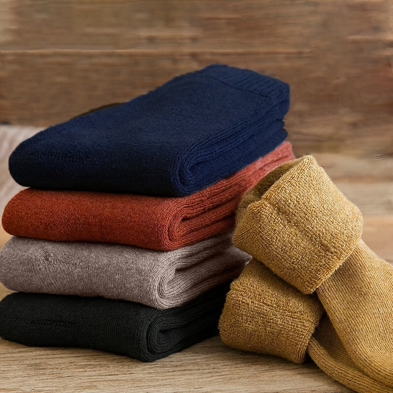 5pairs Winter Crew Socks Outdoor Thick Warm Wool Socks