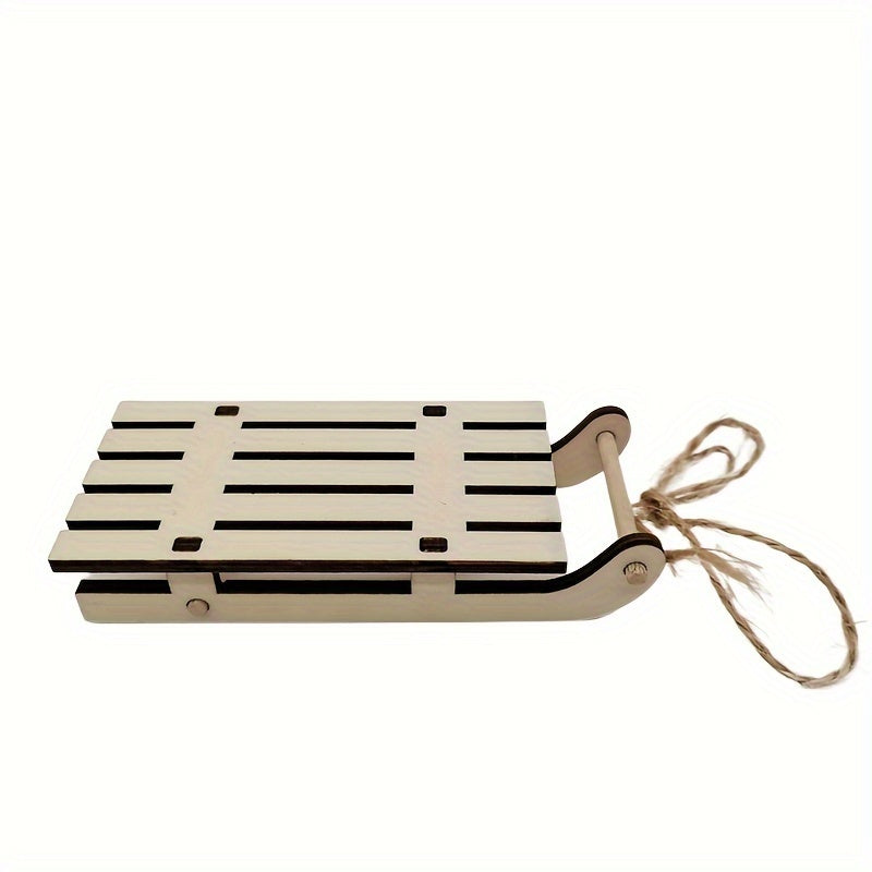 Christmas Wooden Crafts DIY Mini Sleigh Desktop Ornaments