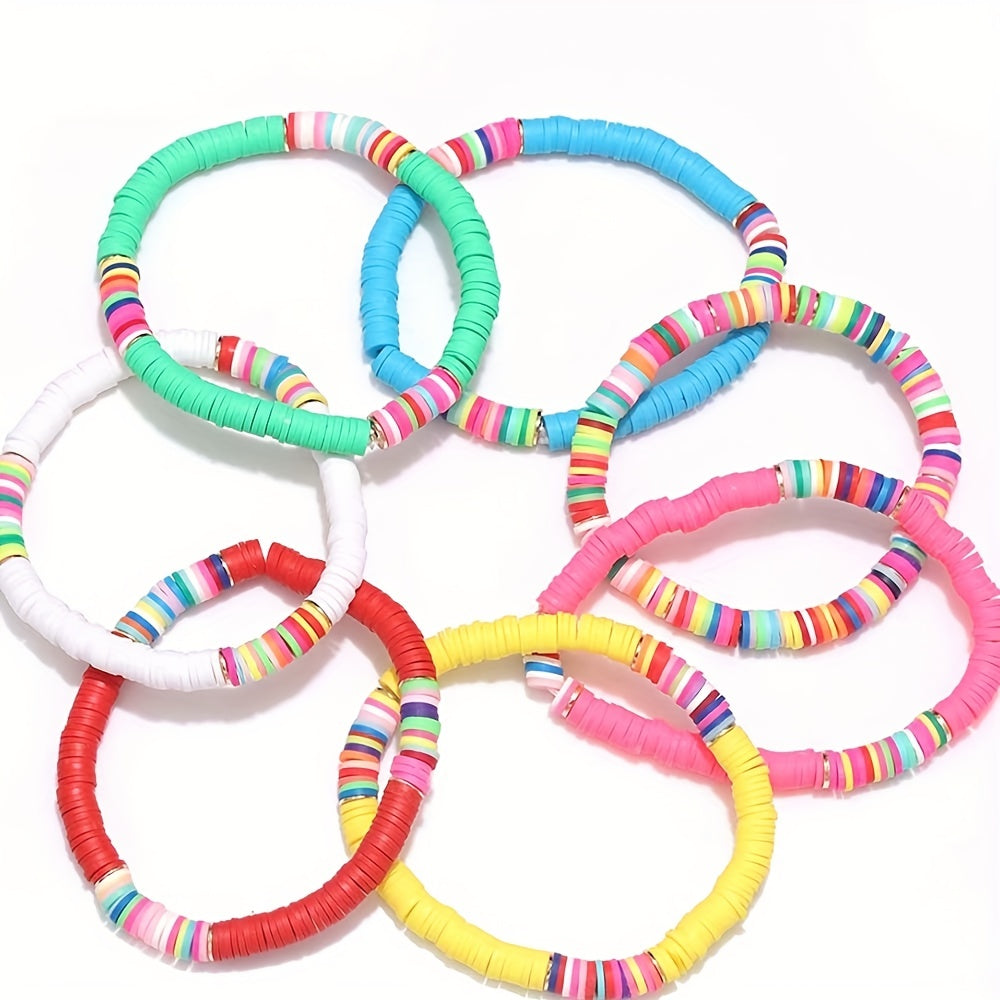 Clay Bead Bracelet Kit - Polymer & Stone Beads, Pendant