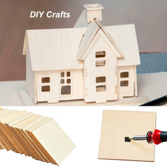 30pcs 10x10cm Blank Wood Squares DIY Crafts Painting Coaster Making