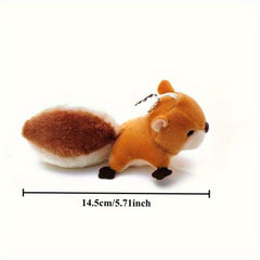 2pcs Squirrel Plush Toy Pendants Soft Fluffy Plush Dolls Mixed Colors