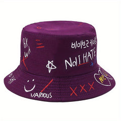 Graffiti Print Bucket Hat for Couples