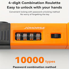 Thickened Motorcycle U lock + Cable 4 Digit Combination Lock