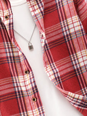 Toddler Boys Plaid Shirts Long Sleeve Button Down Tops Spring Fall Outwear