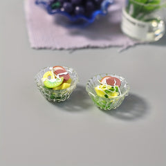 Dollhouse Mini Salad Set Resin Alloy Material Decoration for Kitchen