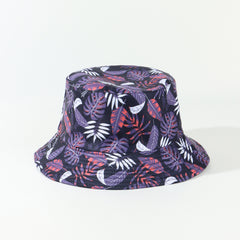 Leaf Cartoon Print Bucket Hat Graffiti Basin Hat Foldable Sunshade Cap