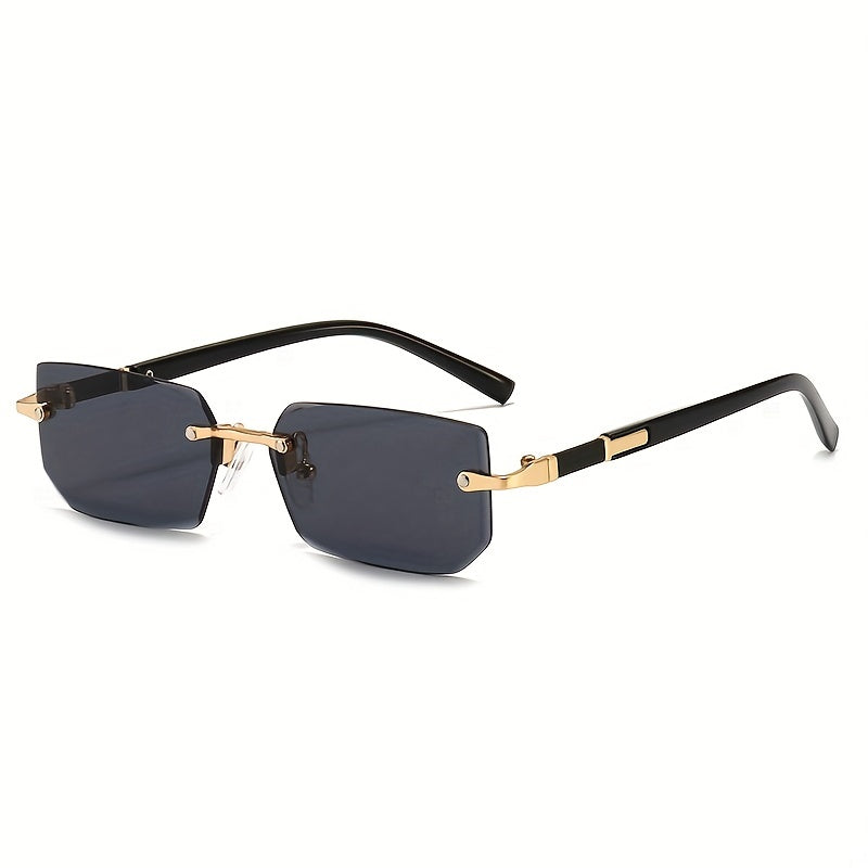 Rectangle Metal Rimless Sunglasses for Women