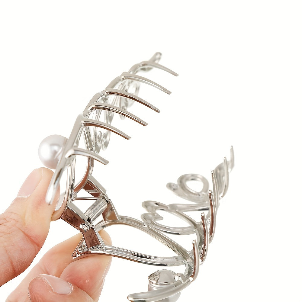 Faux Pearl Hair Claw Twist Ponytail Hair Clip Hair Accessory