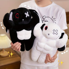 Muscle Dark Rabbit Stuffed Plush Toy for Halloween