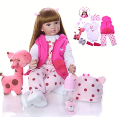 22in Reborn Doll Realistic Cloth Body for Girls with Clothes & Accessories