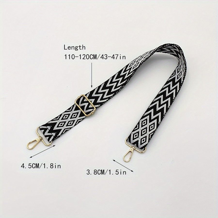 Geometric Pattern Bag Strap Adjustable Durable Lightweight