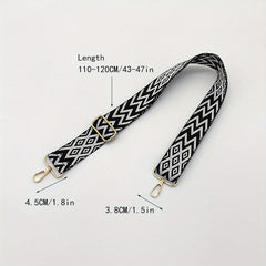 Geometric Pattern Bag Strap Adjustable Durable Lightweight