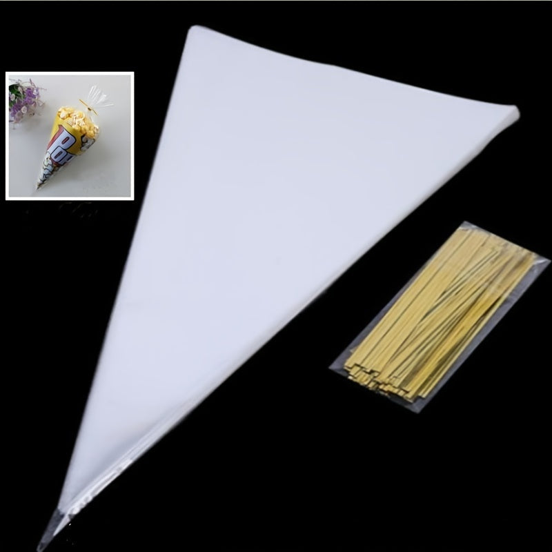 50 Clear Twist Tie Treat Bags for DIY Snacks Candy Popcorn Cookies