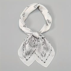 Paisley Print Bandana Silk Satin Square Scarf Neckerchief