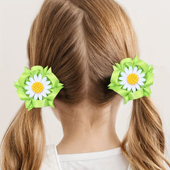 2pcs Daisy Hair Clips for Baby Girls - Flower Duck Billed Clips for Toddler