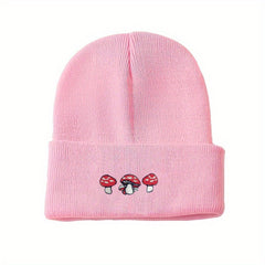 Mushroom Beanie Embroider Hat for Valentines