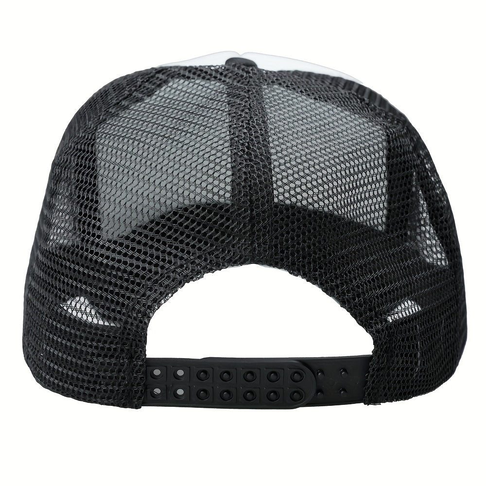 Hip Hop Print Baseball Cap Trucker Cap Mesh Sun Hat