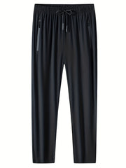 Men's Zipper Pockets Joggers Casual Stretch Sweatpants