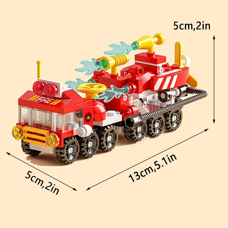 Fire Engine Building Blocks DIY Auto Assembled Toy