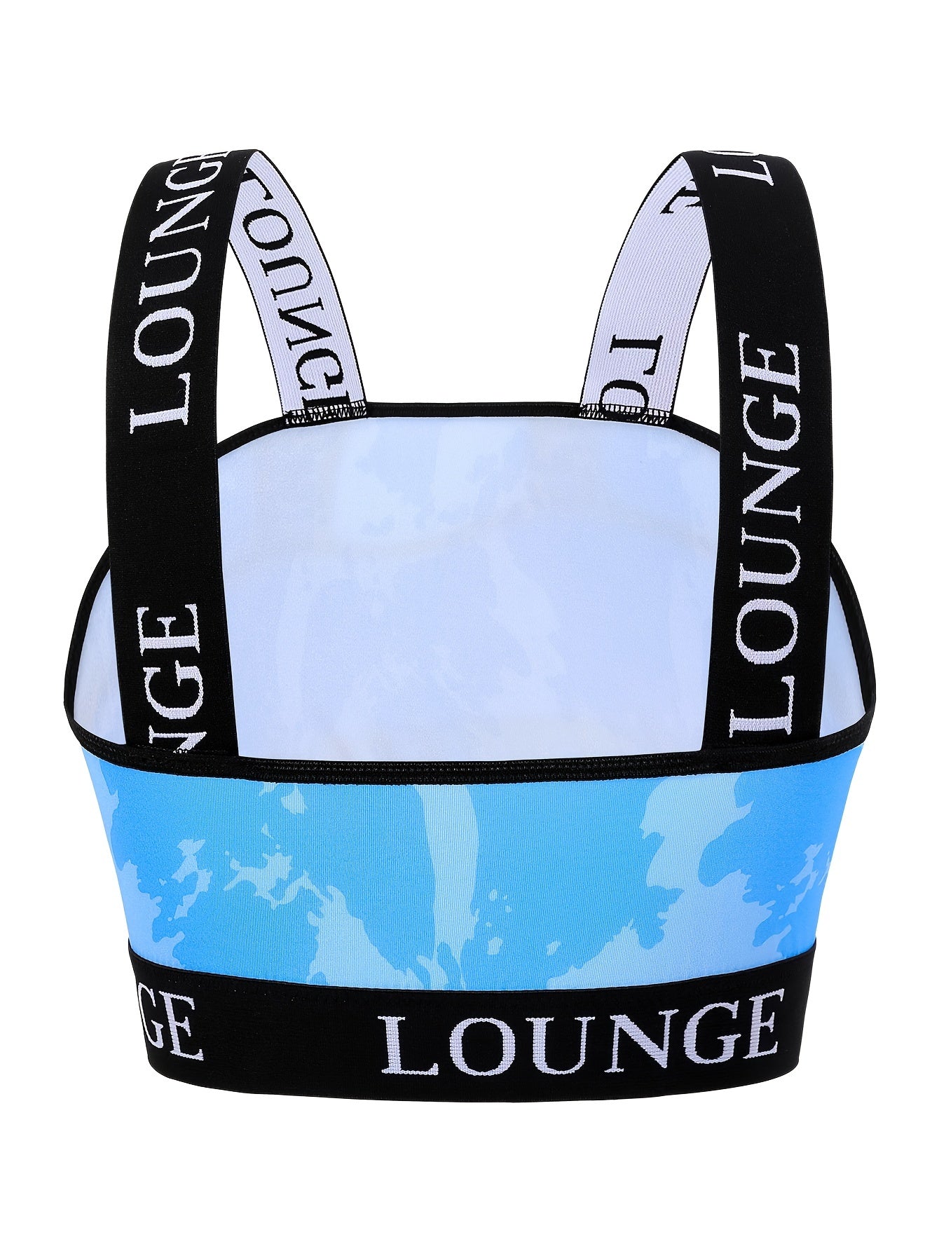  Tie Dye Letter Tape Y2K Longline Bra
