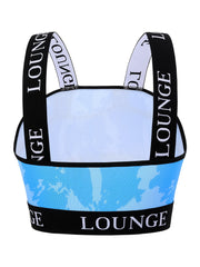  Tie Dye Letter Tape Y2K Longline Bra