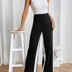  Colorblock High Rise Wide Leg Trousers