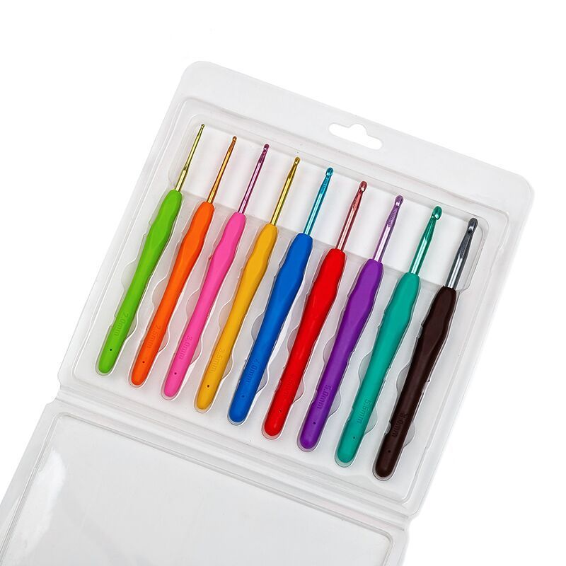 9pcs Colorful Soft Handle Crochet DIY Hand knitting Tools