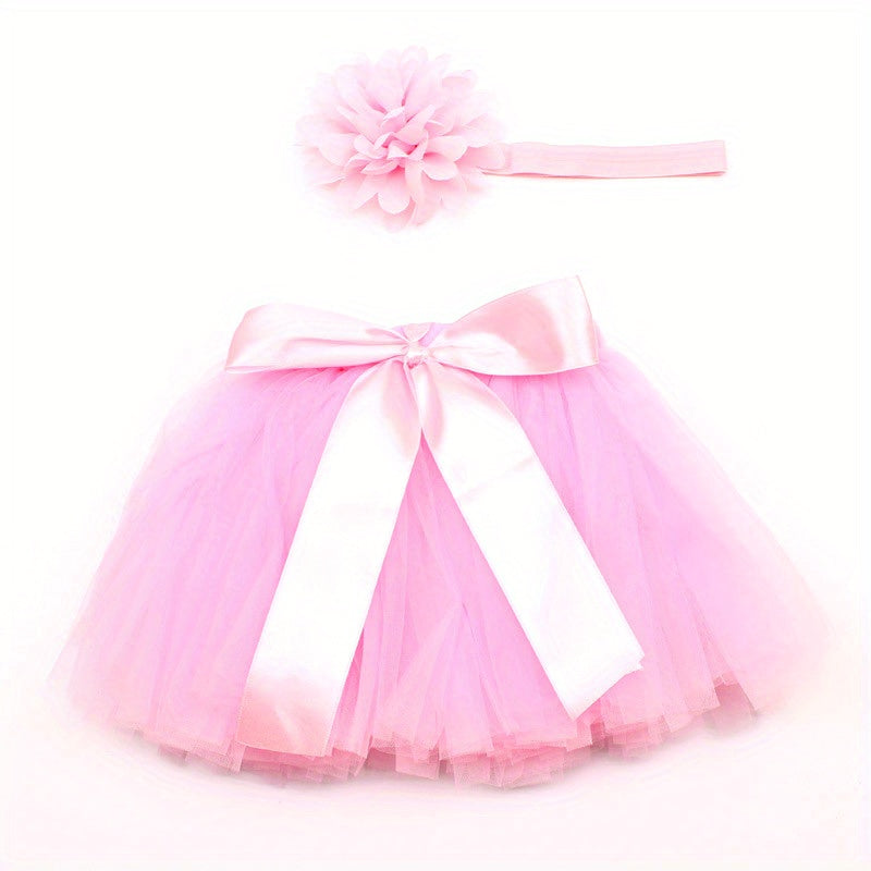 2Pcs Newborn Puffy Skirt Kids Photography Costume Baby Rabbit Rabbit Skirt