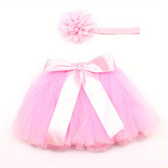 2Pcs Newborn Puffy Skirt Kids Photography Costume Baby Rabbit Rabbit Skirt