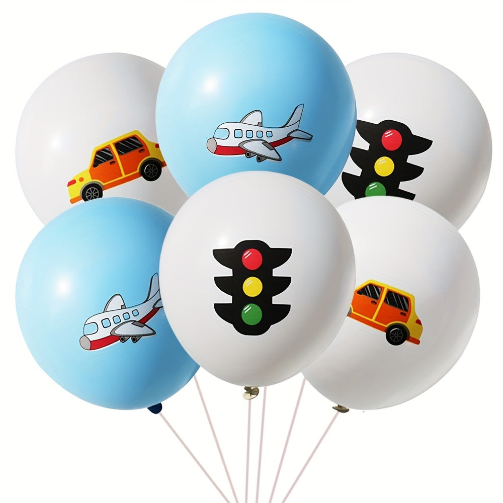 12pcs Car Airplane Traffic Light Balloon Party Decoration