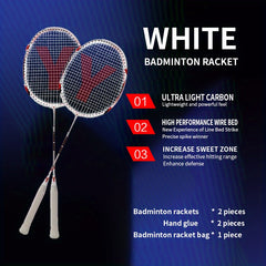 Versatile Carbon Badminton Racket with Overgrips