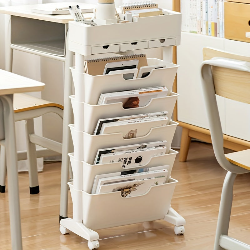 Removable Plastic Table Side Bookshelf Rack Desk Book Stand