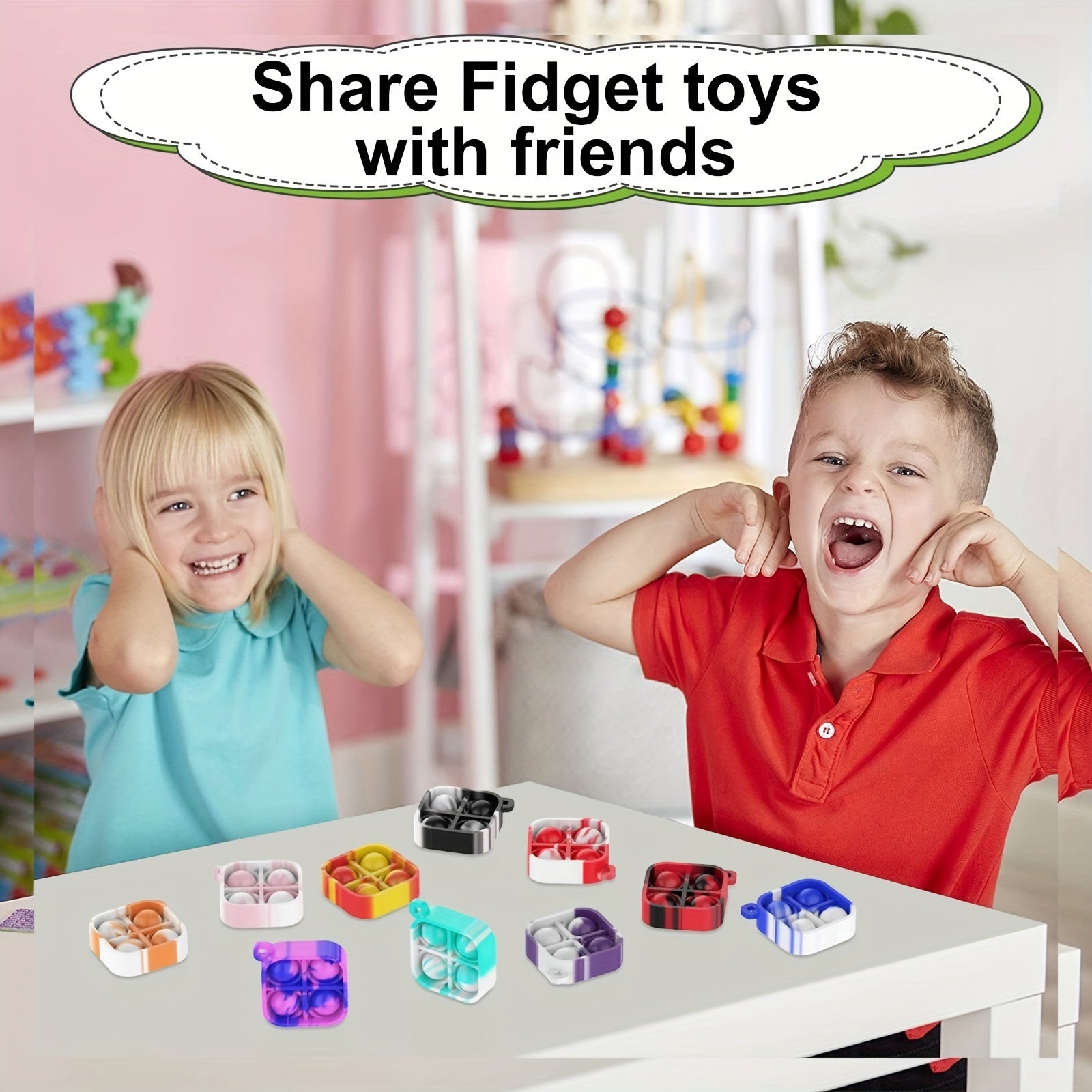 Mini Pop Keychain Fidget Toys Bulk Silicone Stress Relief Hand Toys For Toddlers