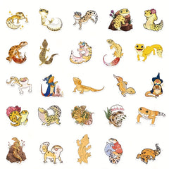 50pcs Colorful Lizard Stickers for Laptop Journal Phone Case Waterproof Stickers