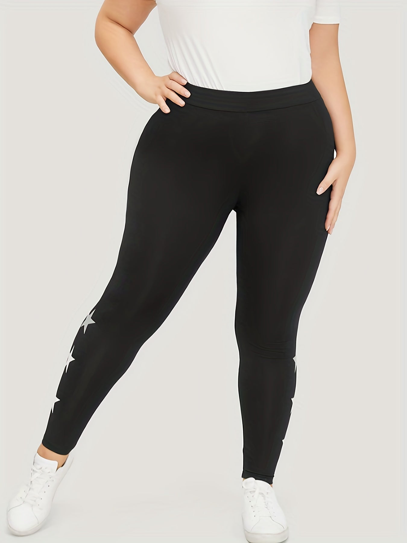  Star Print High Rise Skinny Leggings