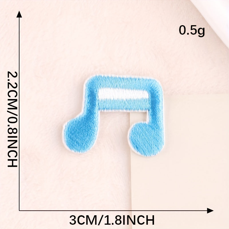 11pcs Embroidered Music Note Patch DIY Iron on Style