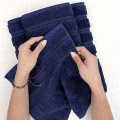 4pcs Hand Towels Set Soft Cotton for Bathroom Navy Quick Drying Absorbent